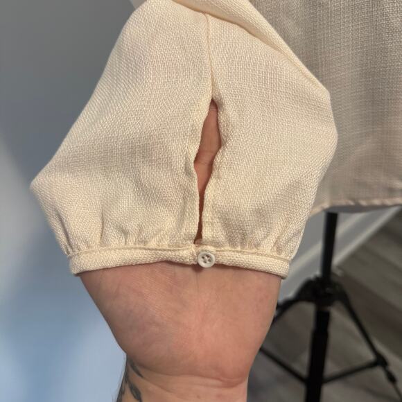 NWT Vetta Capsule Versatile Gathered Sleeve Wrap Top Cream Color Size XL - Picture 10 of 16